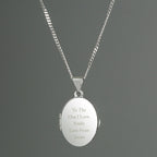 Personalised Sterling Silver Oval Locket Necklace | Inspired Creative Gifts | UK Supplier