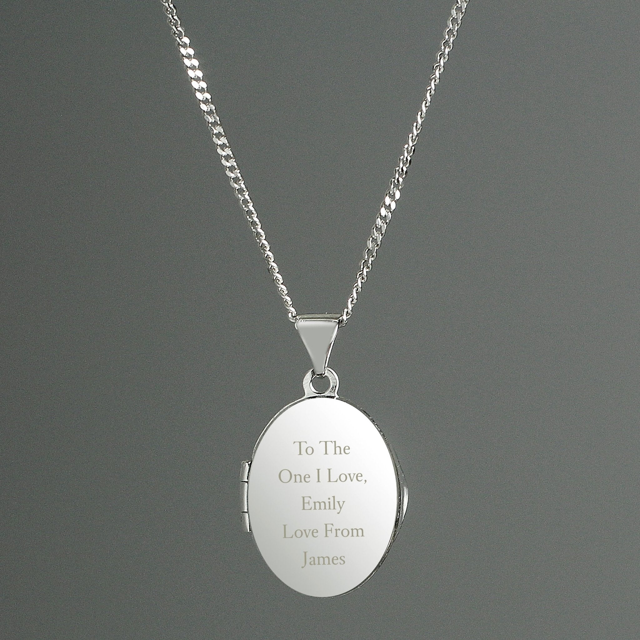 Personalised Sterling Silver Oval Locket Necklace | Inspired Creative Gifts | UK Supplier