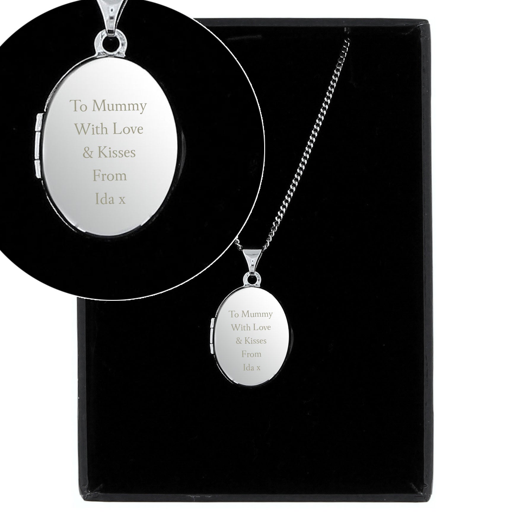 Personalised Sterling Silver Oval Locket Necklace | Inspired Creative Gifts | UK Supplier