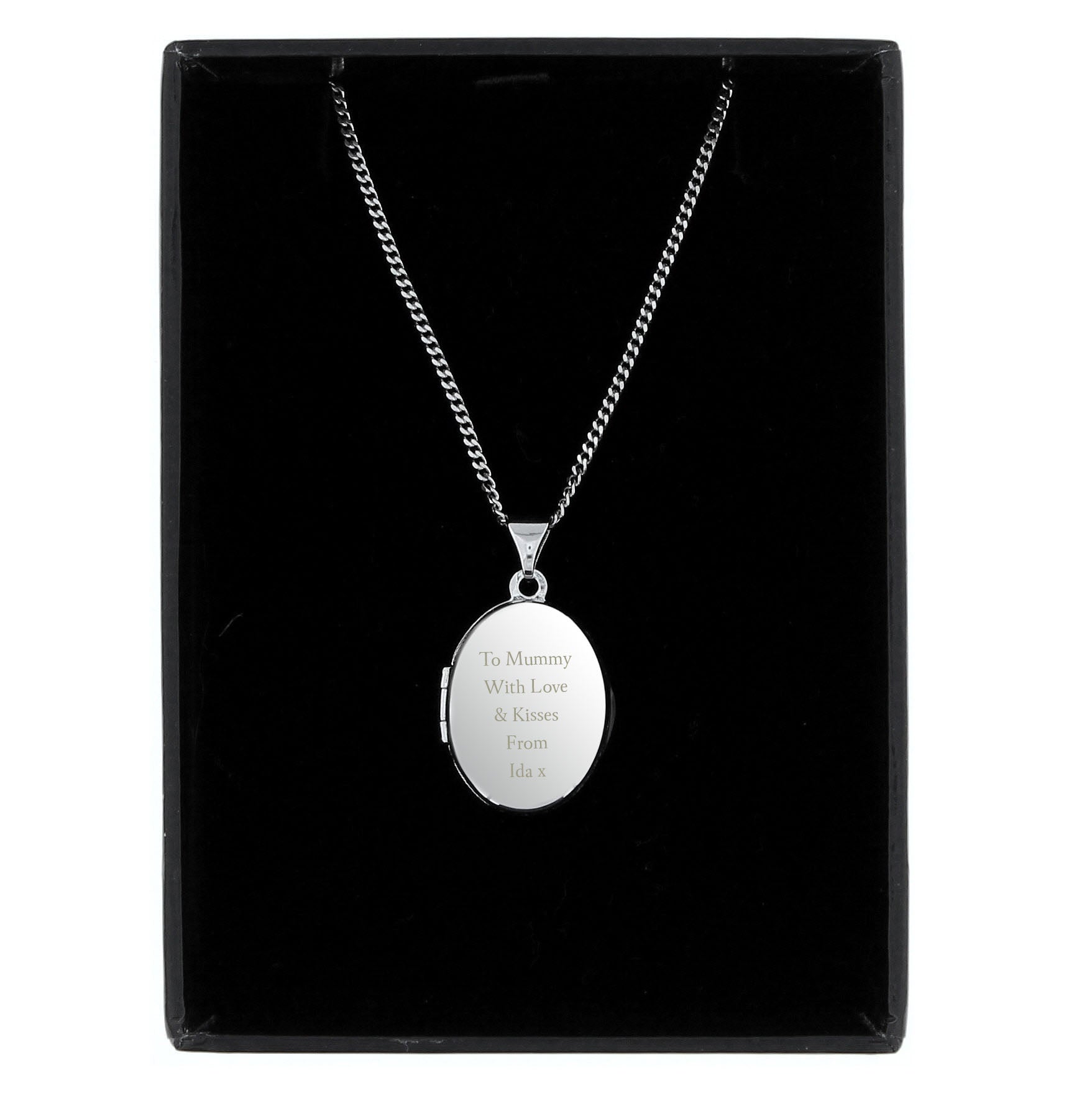 Personalised Sterling Silver Oval Locket Necklace | Inspired Creative Gifts | UK Supplier