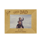 Personalised Super Dad 6x4 Landscape Wooden Photo Frame | Inspired Creative Gifts | UK Supplier