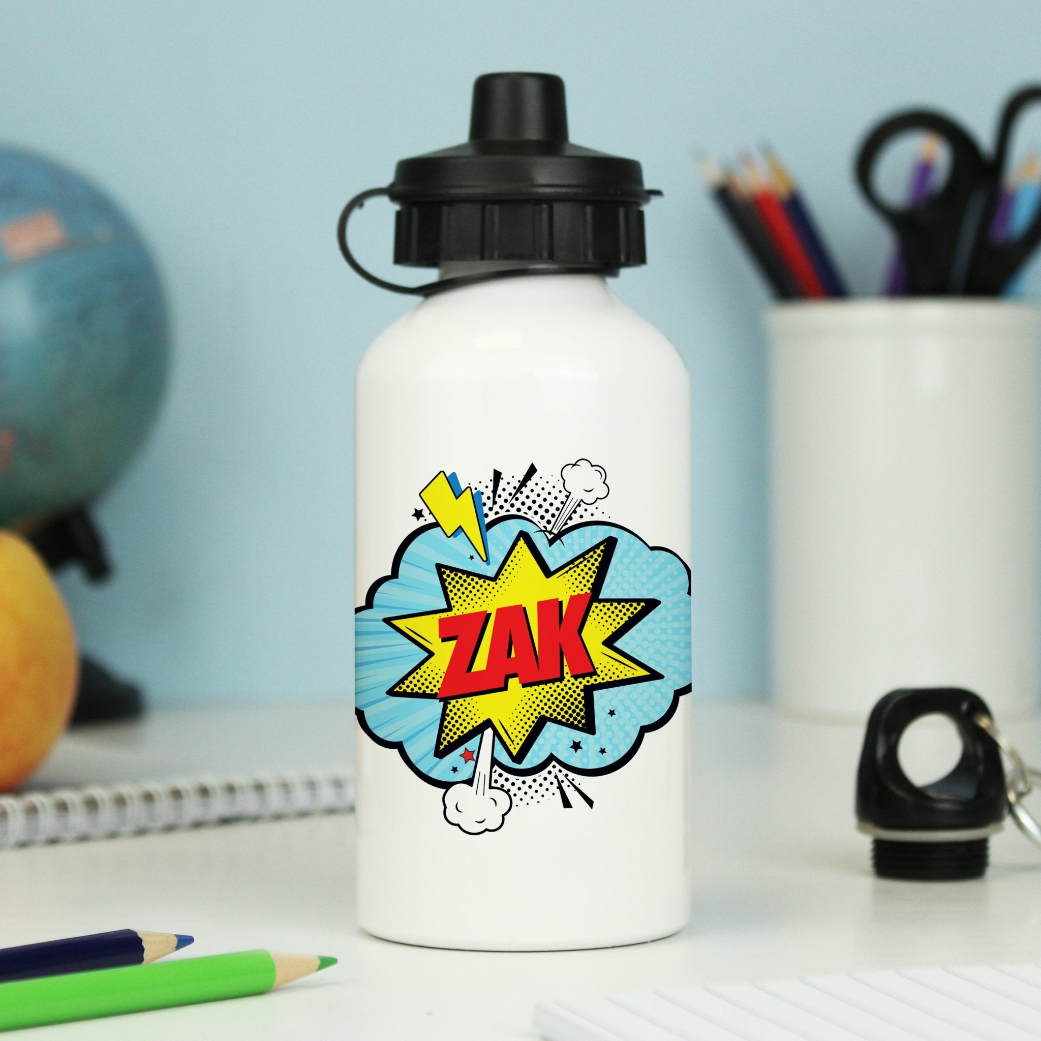 Personalised Superhero Drinks Bottle | Inspired Creative Gifts | UK Supplier
