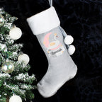 Personalised Swan Lake Luxury Silver Grey Stocking | Inspired Creative Gifts | UK Supplier