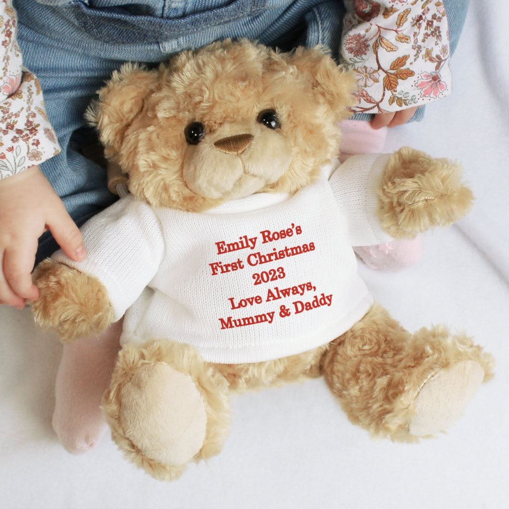 Personalised Teddy Bear - Red Message | Inspired Creative Gifts | UK Supplier