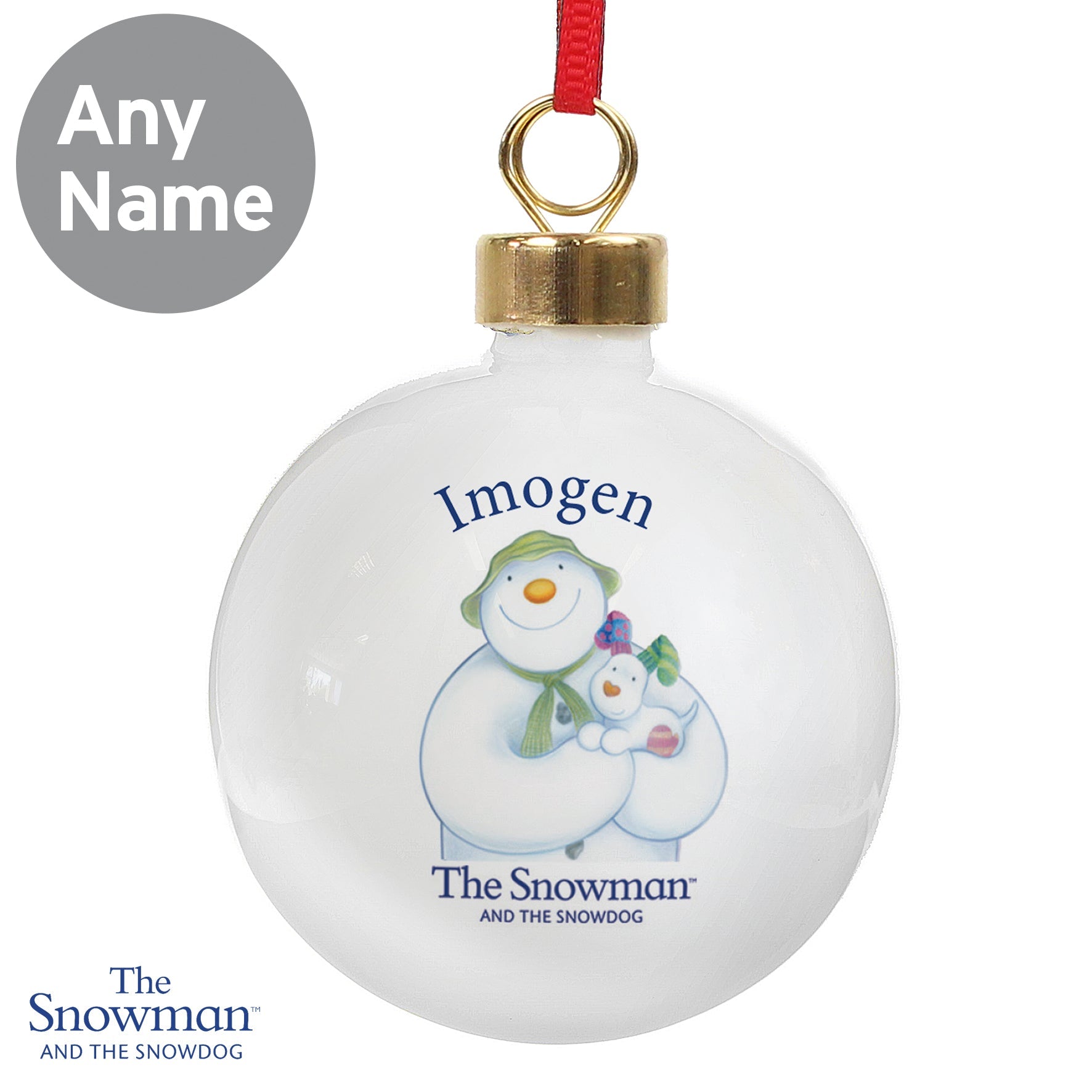 Personalised The Snowman and the Snowdog Bauble | Inspired Creative Gifts | UK Supplier