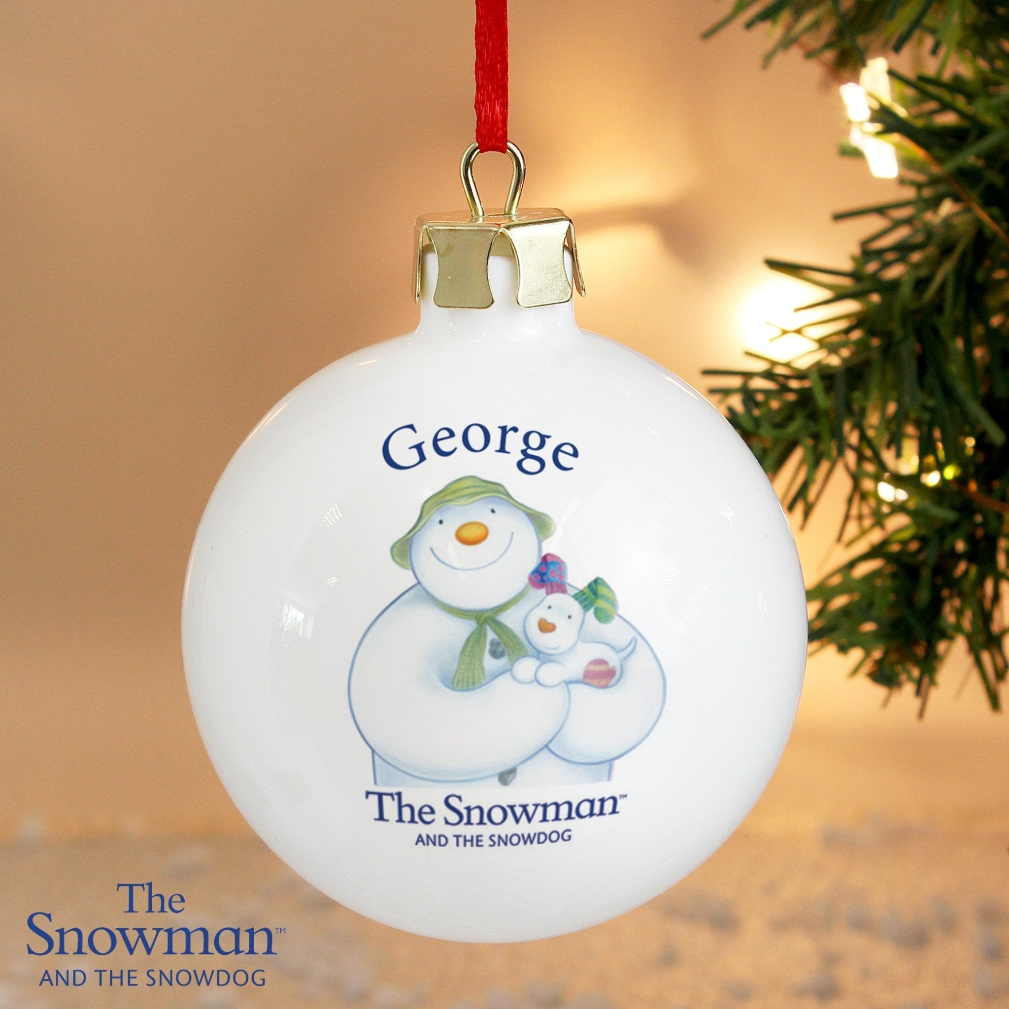 Personalised The Snowman and the Snowdog Bauble | Inspired Creative Gifts | UK Supplier