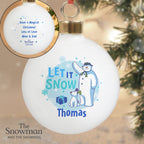 Personalised The Snowman and the Snowdog Blue Bauble | Inspired Creative Gifts | UK Supplier