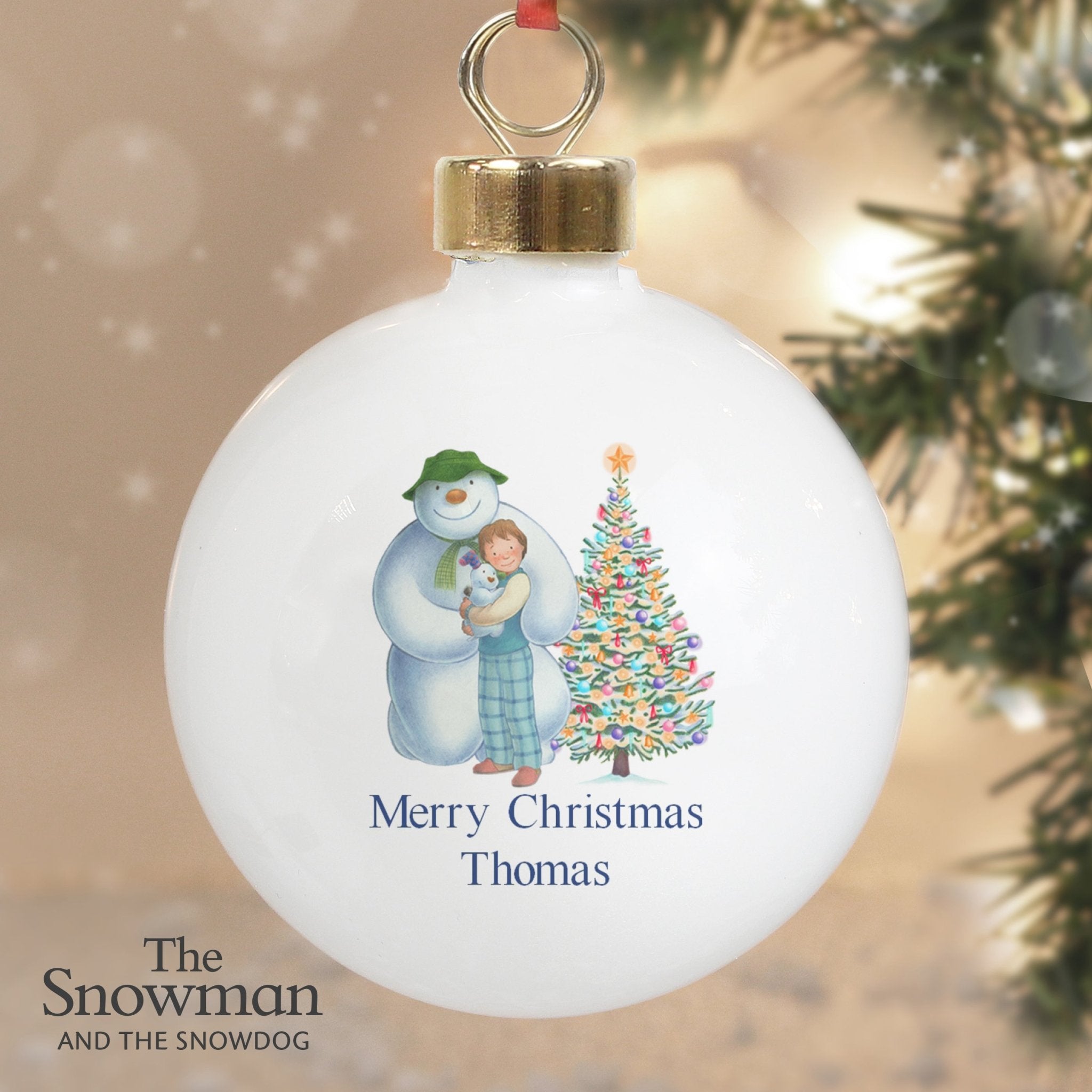 Personalised The Snowman and the Snowdog Friends Bauble | Inspired Creative Gifts | UK Supplier