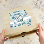 Personalised The Snowman and the Snowdog Large Wooden Christmas Eve Box | Inspired Creative Gifts | UK Supplier