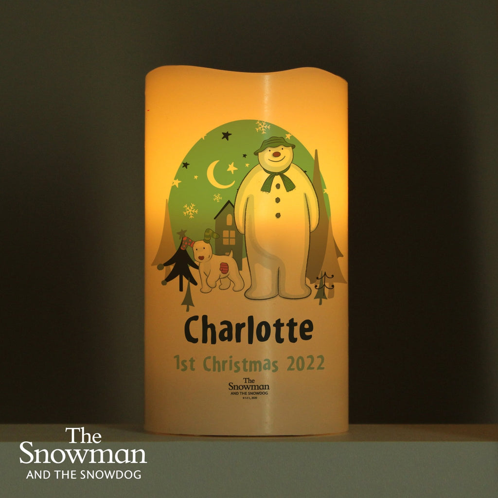 Personalised The Snowman and the Snowdog LED Candle | Inspired Creative Gifts | UK Supplier