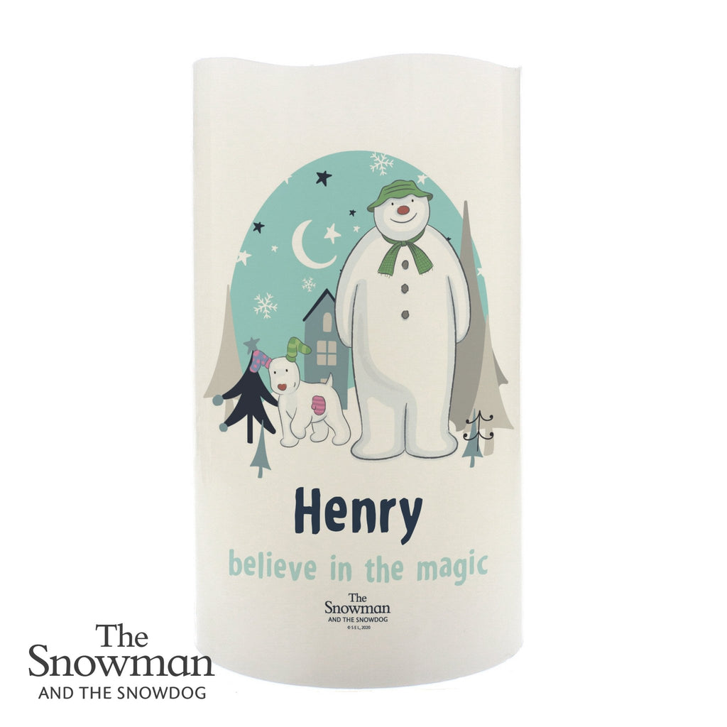Personalised The Snowman and the Snowdog LED Candle | Inspired Creative Gifts | UK Supplier