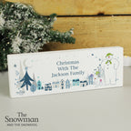 Personalised The Snowman and the Snowdog Wooden Mantel Decoration | Inspired Creative Gifts | UK Supplier