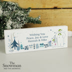 Personalised The Snowman and the Snowdog Wooden Mantel Decoration | Inspired Creative Gifts | UK Supplier