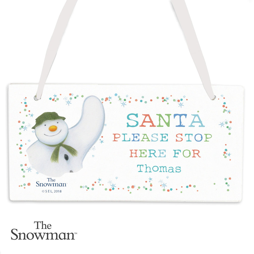 Personalised The Snowman Let it Snow Santa Stop Here Wooden Sign | Inspired Creative Gifts