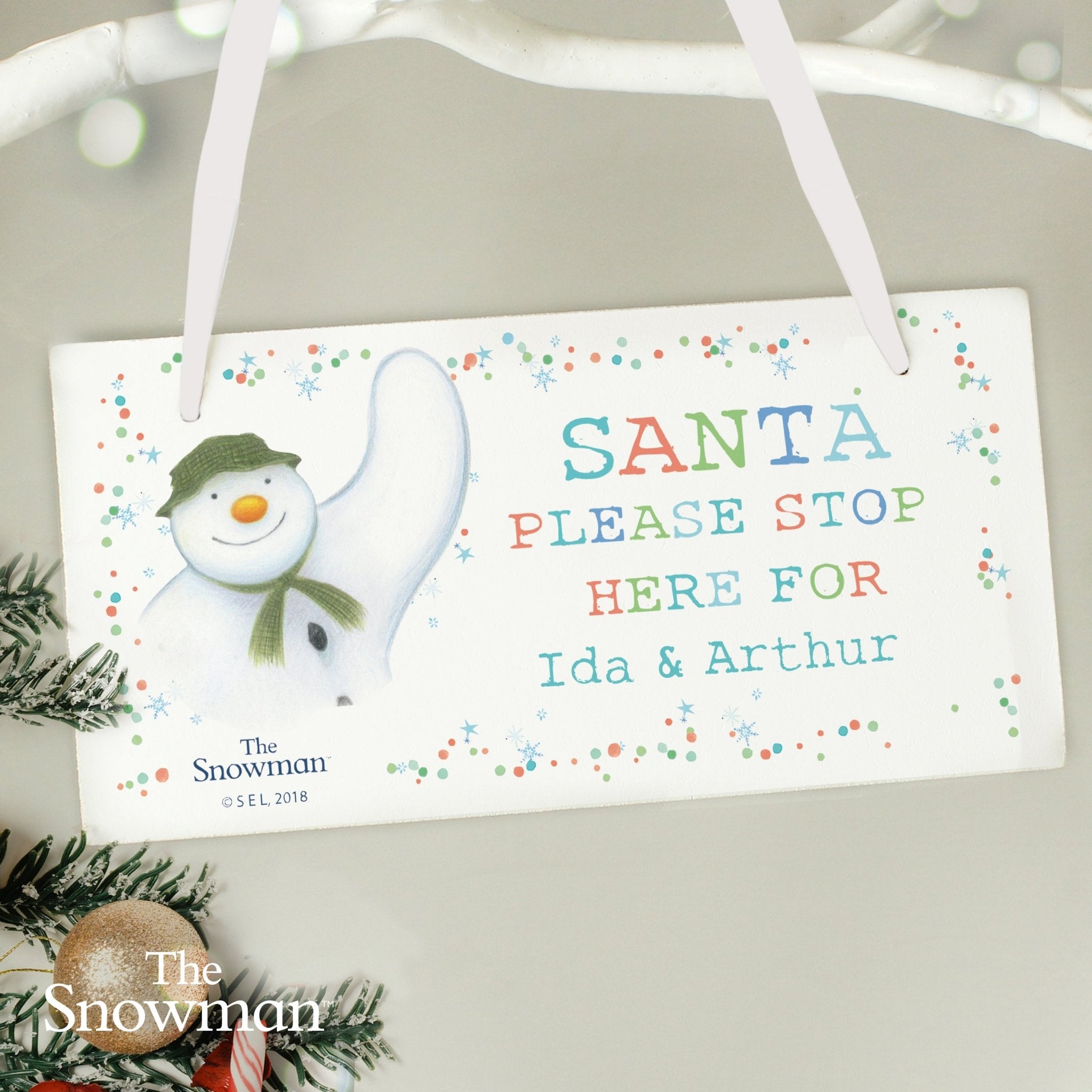 Personalised The Snowman Let it Snow Santa Stop Here Wooden Sign | Inspired Creative Gifts | UK Supplier