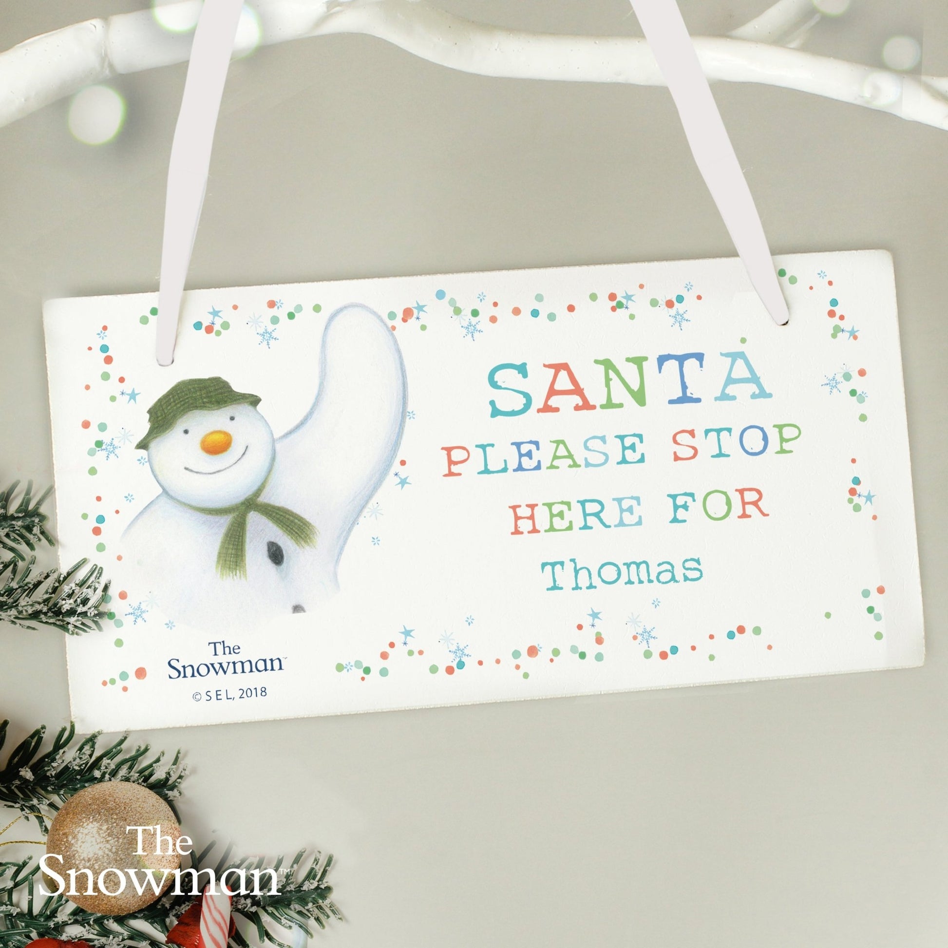 Personalised The Snowman Let it Snow Santa Stop Here Wooden Sign | Inspired Creative Gifts