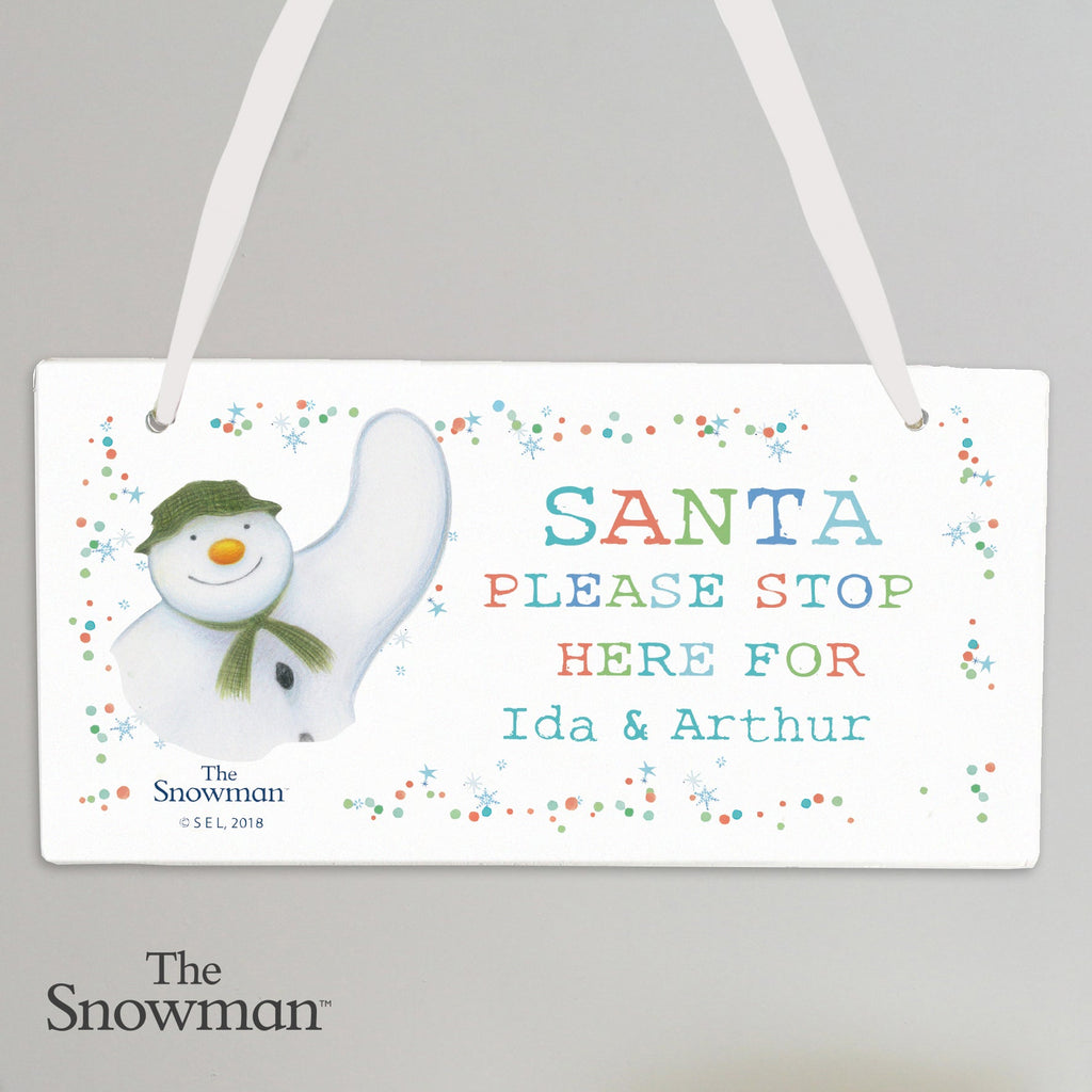 Personalised The Snowman Let it Snow Santa Stop Here Wooden Sign | Inspired Creative Gifts