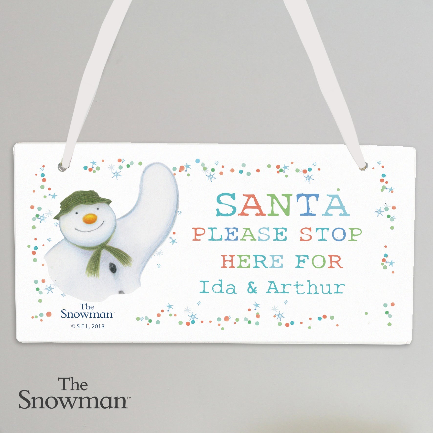 Personalised The Snowman Let it Snow Santa Stop Here Wooden Sign | Inspired Creative Gifts