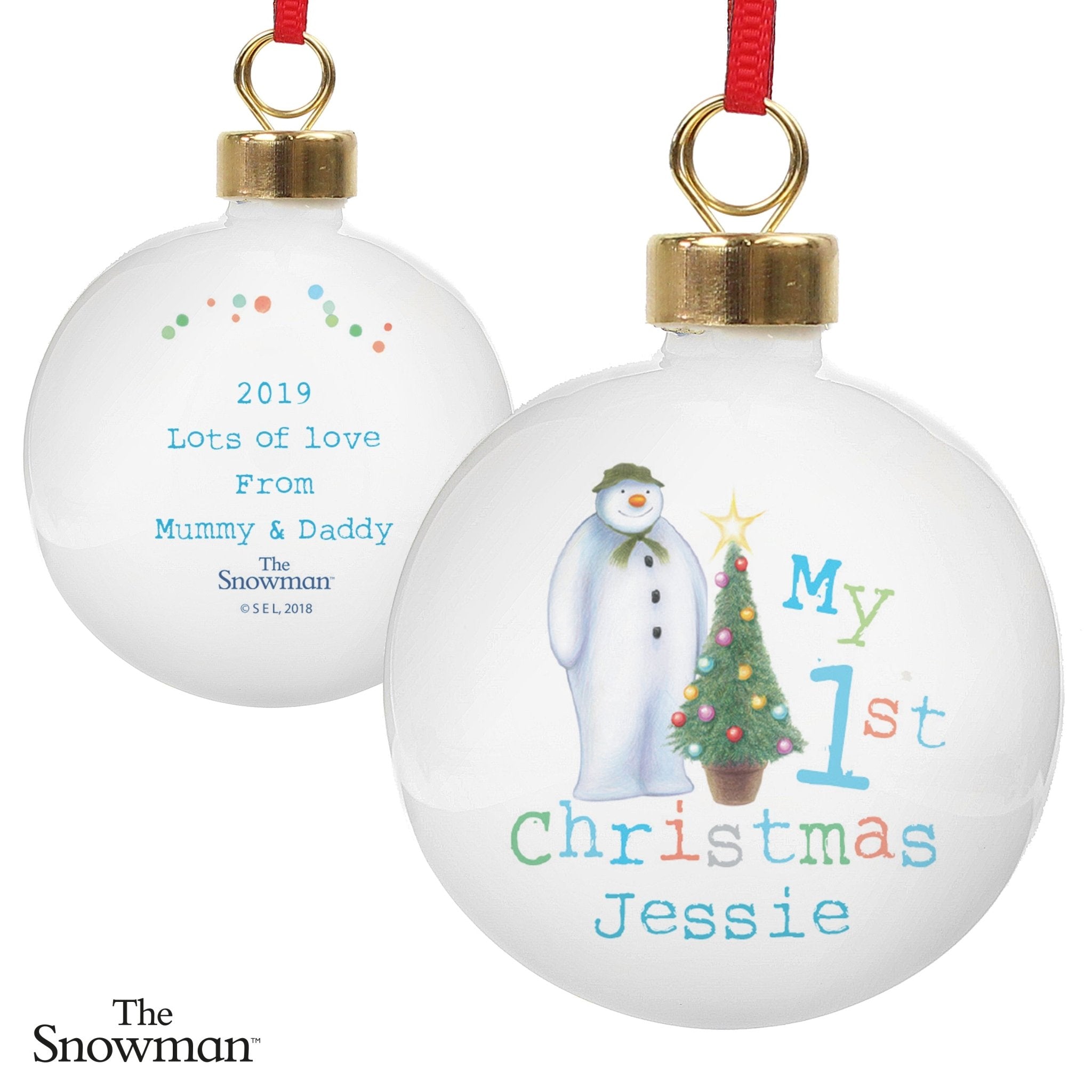 Personalised The Snowman My 1st Christmas Bauble | Inspired Creative Gifts | UK Supplier