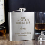Personalised 'The World's Greatest' Hip Flask | Inspired Creative Gifts | UK Supplier