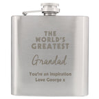 Personalised 'The World's Greatest' Hip Flask | Inspired Creative Gifts | UK Supplier