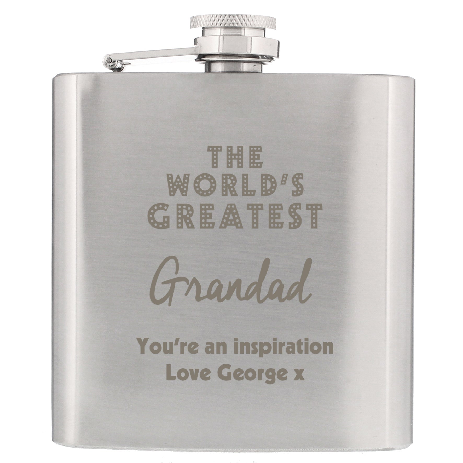 Personalised 'The World's Greatest' Hip Flask | Inspired Creative Gifts | UK Supplier