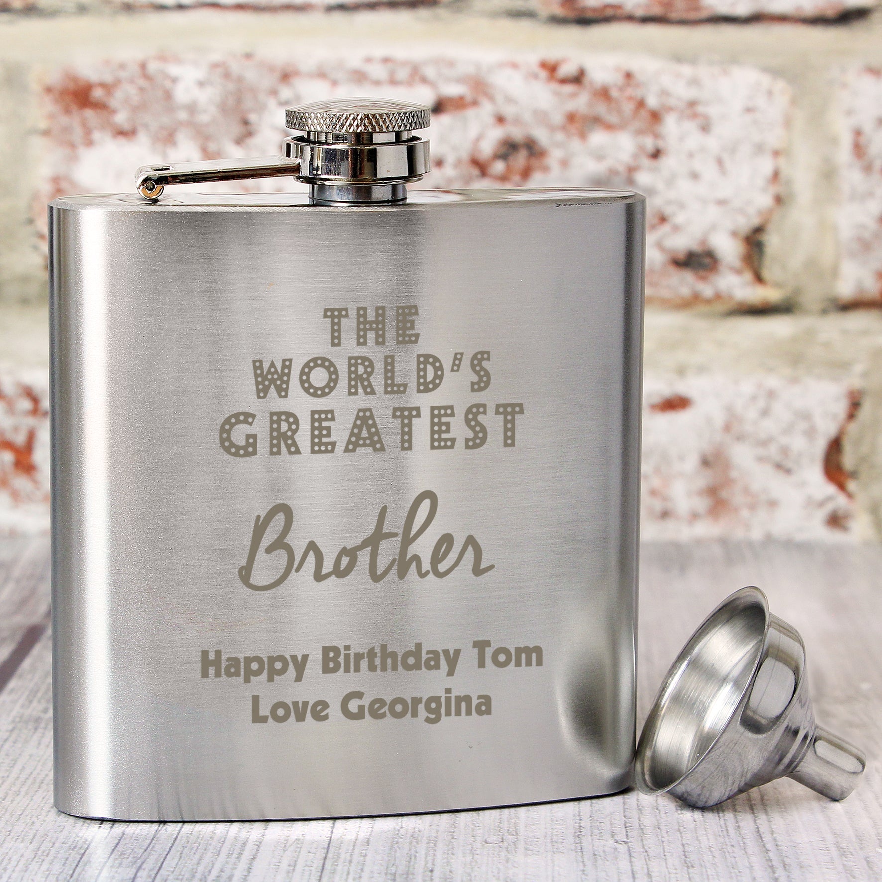 Personalised 'The World's Greatest' Hip Flask | Inspired Creative Gifts | UK Supplier