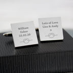 Personalised Tie the Knot Square Cufflinks | Inspired Creative Gifts | UK Supplier