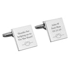 Personalised Tie the Knot Square Cufflinks | Inspired Creative Gifts | UK Supplier