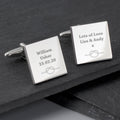 Personalised Tie the Knot Square Cufflinks | Inspired Creative Gifts | UK Supplier