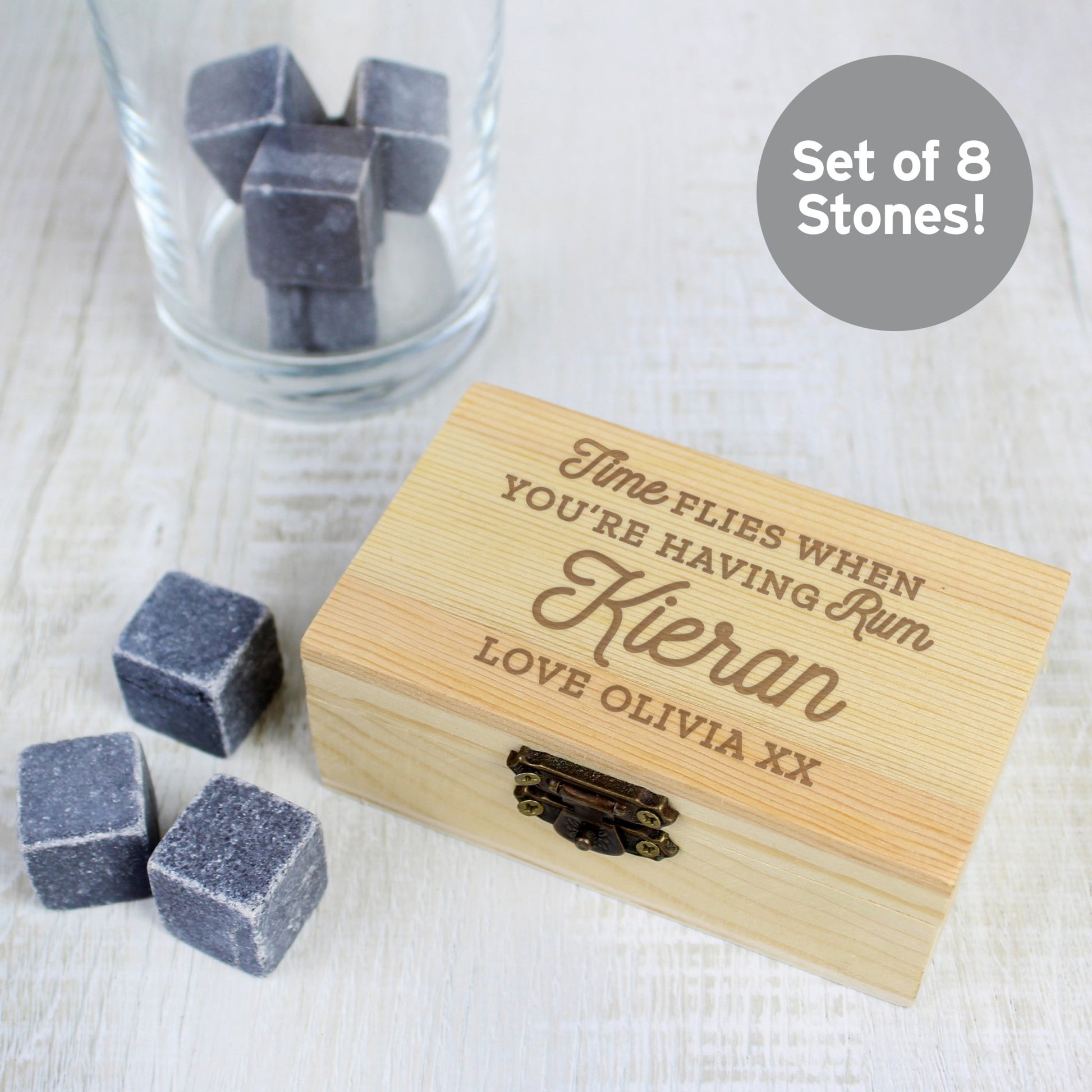 Personalised Time Flies When You're Having Rum Cooling Stones | Inspired Creative Gifts | UK Supplier