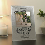 Personalised To the Moon and Back 4x4 Glitter Glass Photo Frame | Inspired Creative Gifts | UK Supplier