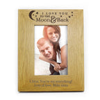 Personalised 'To the Moon and Back' 6x4 Oak Finish Photo Frame | Valentines Day | Birthday | Wedding | Inspired Creative Gifts | UK Supplier