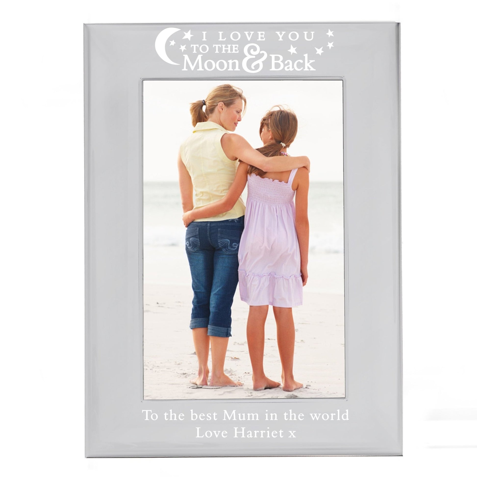 Personalised To the Moon and Back... 6x4 Silver Photo Frame | Inspired Creative Gifts | UK Supplier