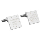 Personalised To the Moon and Back Square Cufflinks | Inspired Creative Gifts | UK Supplier