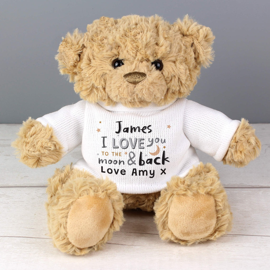 Personalised To the Moon and Back Teddy Bear | Inspired Creative Gifts | UK Supplier