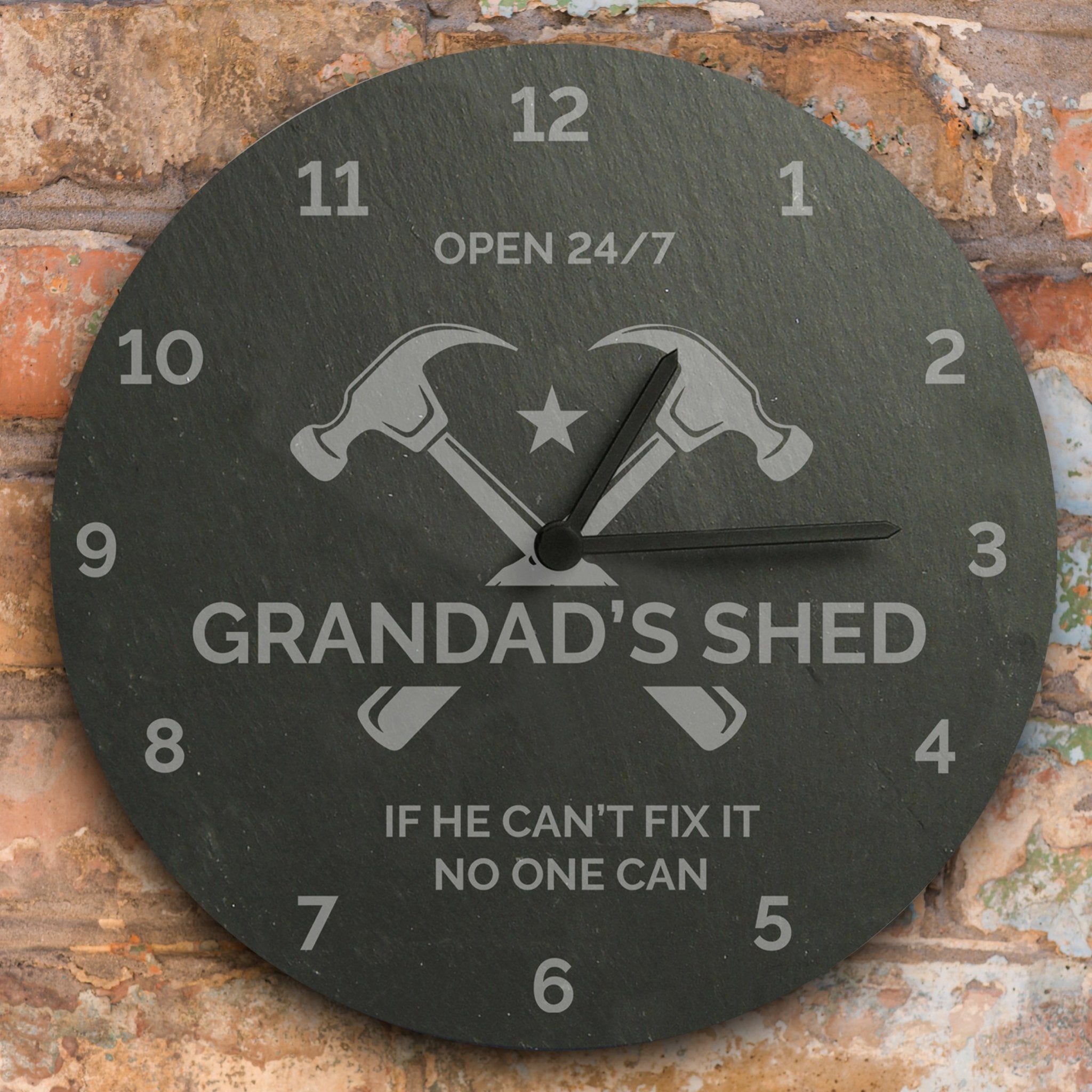 Personalised Tools Slate Clock | Inspired Creative Gifts | UK Supplier