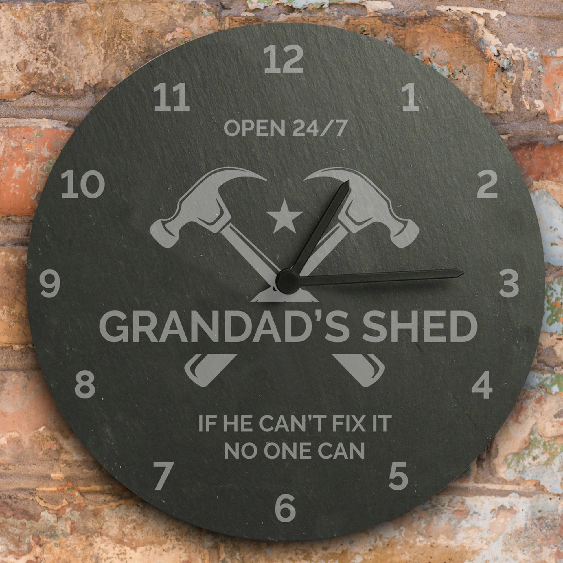 Personalised Tools Slate Clock | Inspired Creative Gifts | UK Supplier