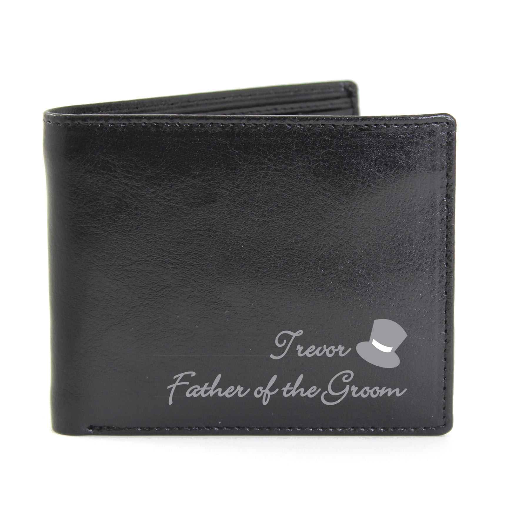 Personalised Top Hat Leather Wallet | Inspired Creative Gifts | UK Supplier