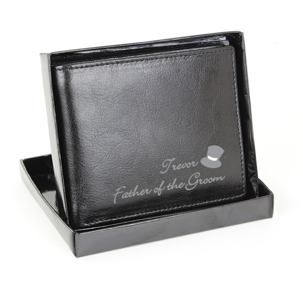 Personalised Top Hat Leather Wallet | Inspired Creative Gifts | UK Supplier