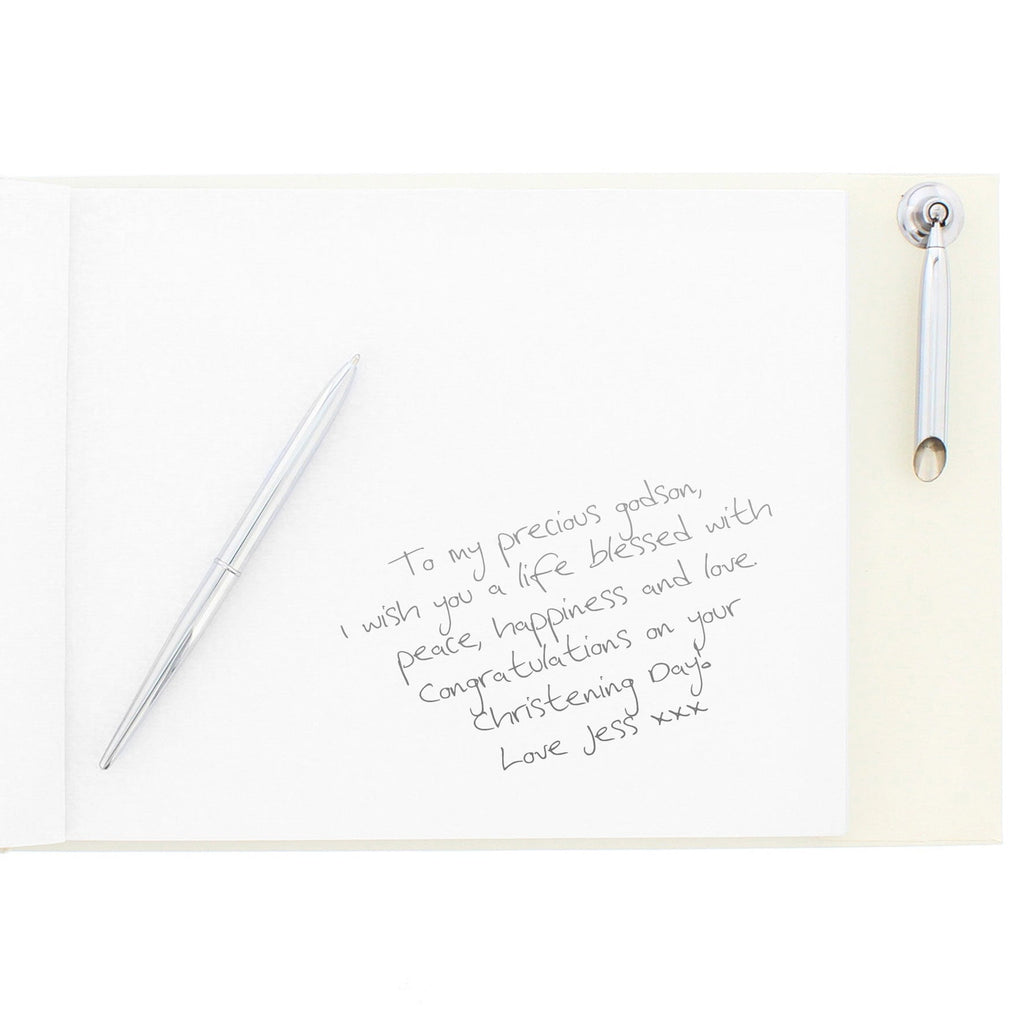 Personalised 'Truly Blessed' Christening Hardback Guest Book & Pen | Inspired Creative Gifts | UK Supplier