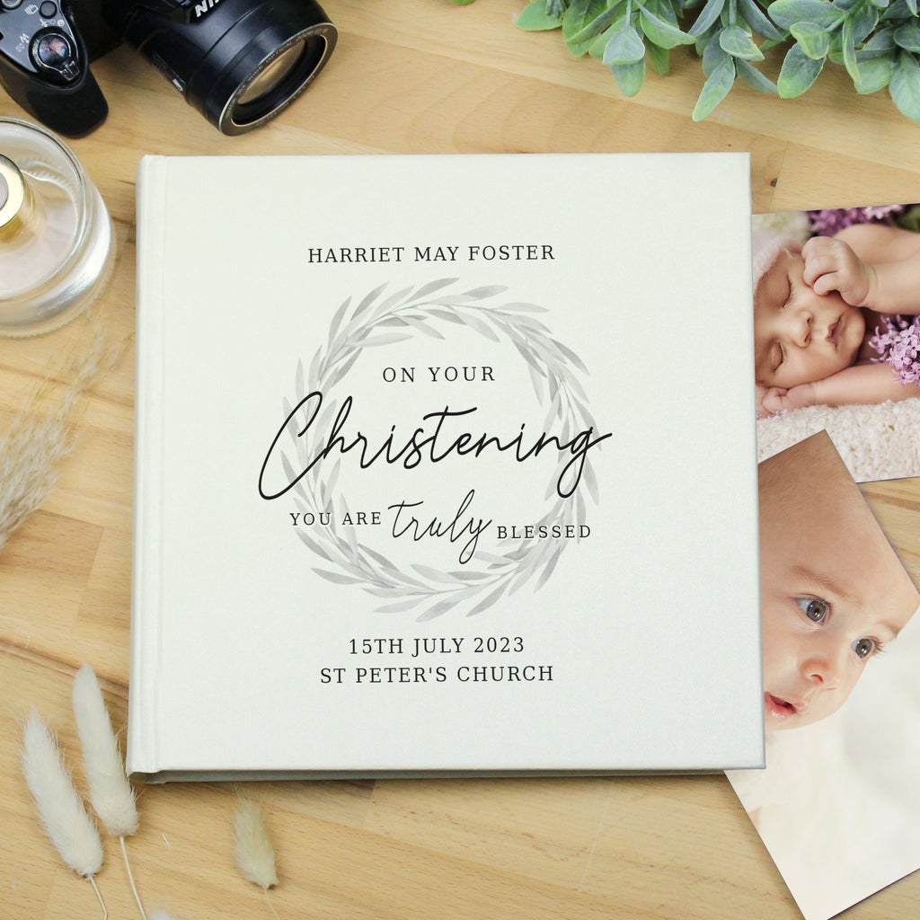 Personalised Truly Blessed Christening Square Photo Album | Inspired Creative Gifts | UK Supplier