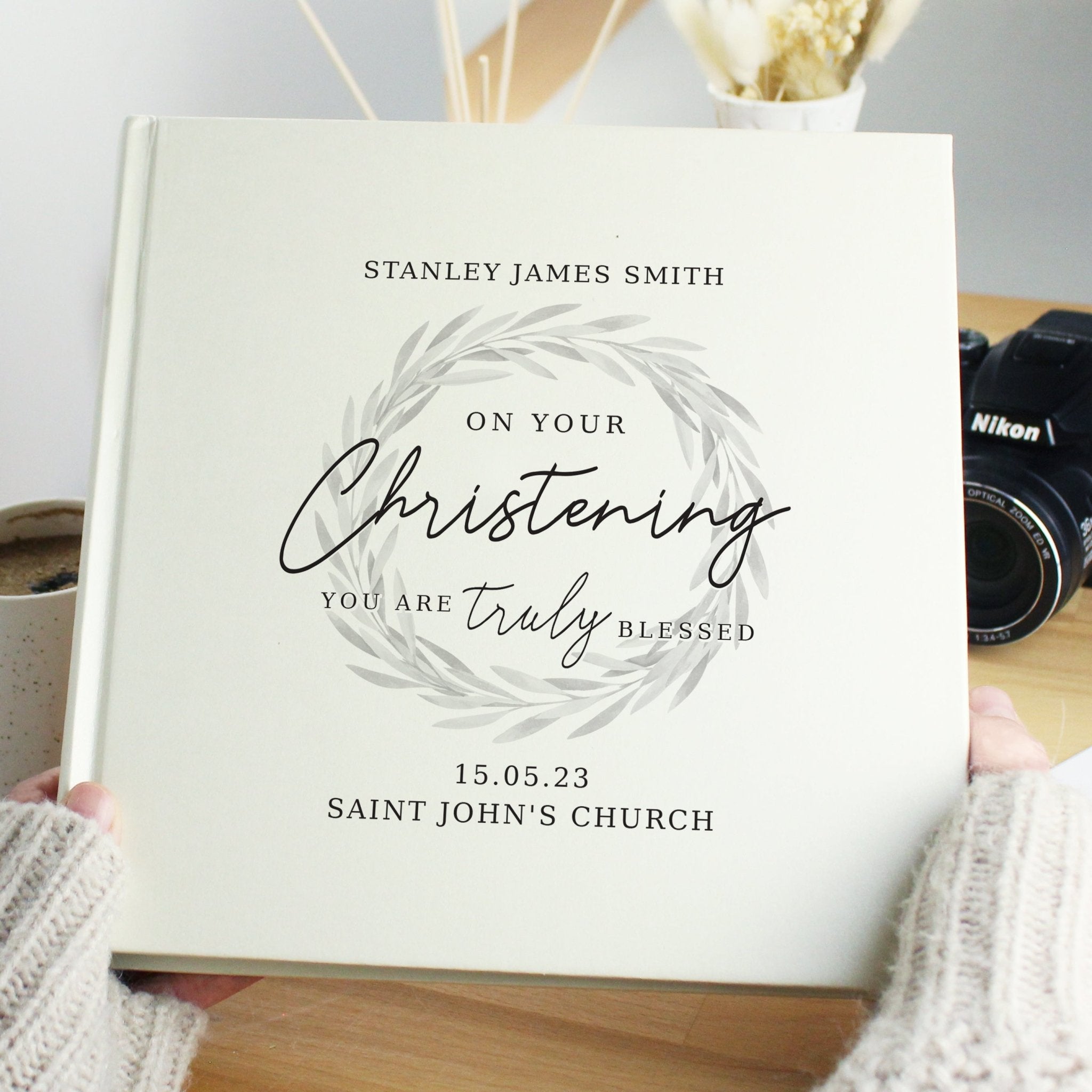 Personalised Truly Blessed Christening Square Photo Album | Inspired Creative Gifts | UK Supplier