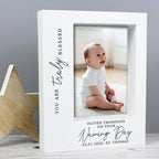 Personalised 'Truly Blessed' Naming Day 5x7 Box Photo Frame | Inspired Creative Gifts | UK Supplier