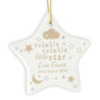 Personalised Twinkle Twinkle Ceramic Star Decoration | Inspired Creative Gifts | UK Supplier