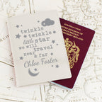 Personalised Twinkle Twinkle Cream Passport Holder | Inspired Creative Gifts | UK Supplier