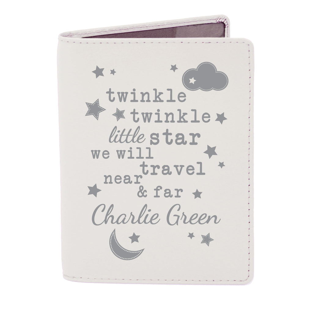 Personalised Twinkle Twinkle Cream Passport Holder | Inspired Creative Gifts | UK Supplier
