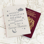 Personalised Twinkle Twinkle Cream Passport Holder | Inspired Creative Gifts | UK Supplier