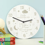 Personalised Twinkle Twinkle Shabby Chic Large Wooden Clock | Inspired Creative Gifts | UK Supplier