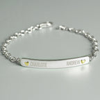 Personalised Two Names Sterling Silver and 9ct Gold Bar Bracelet, Personalised Name Bracelet, Gift for Her, Gift for Couples | Inspired Creative Gifts | UK Supplier